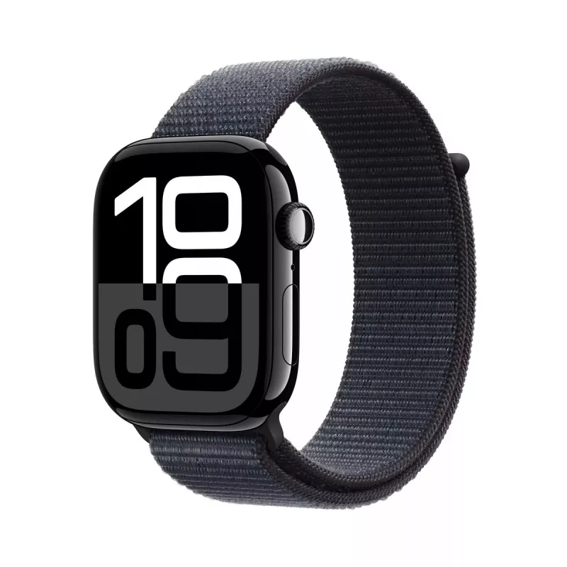 Išmanusis laikrodis „Apple Watch Series 10 GPS“ 46 mm, „Jet Black“ aliuminio korpusas su „Ink Sport Loop“