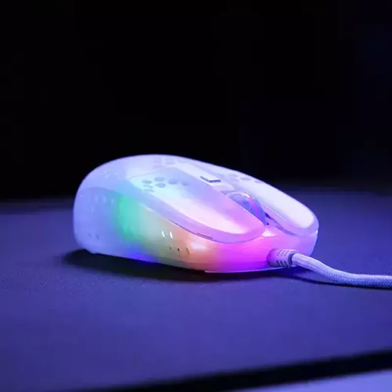 Žaidimų pelė XTRFY MZ1 USB Type-A Optical, balta, 0,056 kg, žiedinis slinkimas