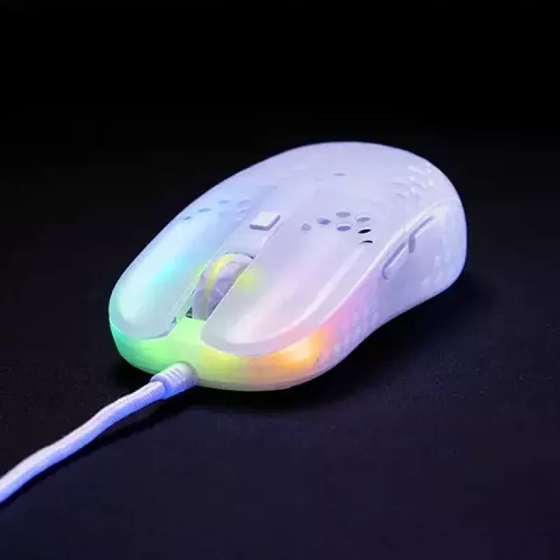 Žaidimų pelė XTRFY MZ1 USB Type-A Optical, balta, 0,056 kg, žiedinis slinkimas