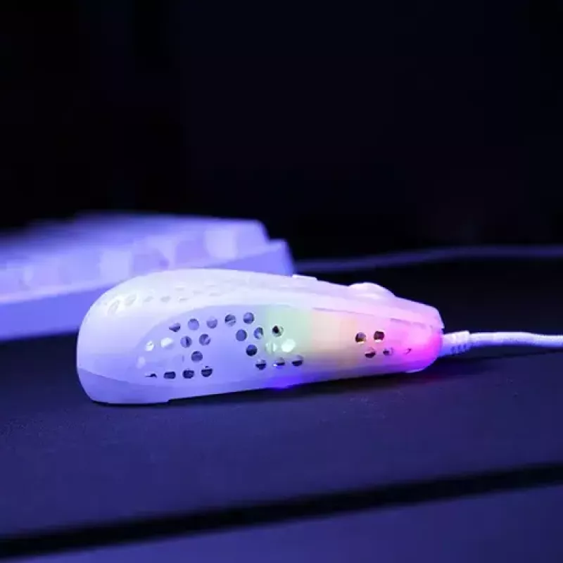 Žaidimų pelė XTRFY MZ1 USB Type-A Optical, balta, 0,056 kg, žiedinis slinkimas