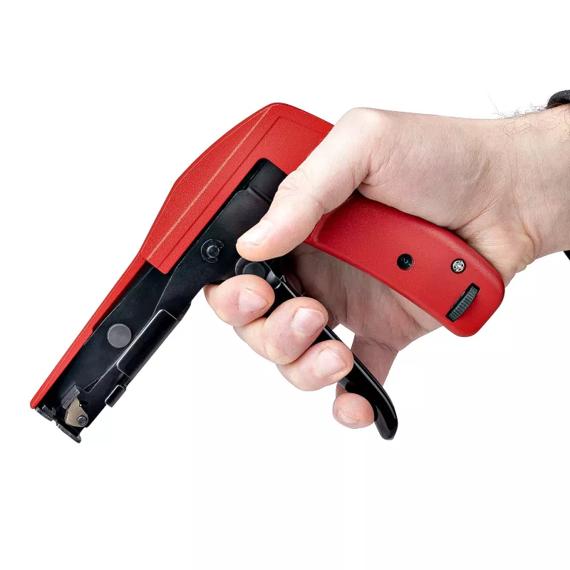 StarTech.com nailono kabelių surišimo pistoletas, užtrauktukų kabelių montavimo ir kirpimo įrankis, užtrauktukų įtempimo/veržimo įtaisas, veikia su 2,4–4,8 mm nailono užtrauktukais, atitinka TAA