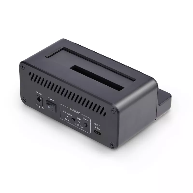 StarTech.com M.2 NVMe → 2,5/3,5 col. SATA diskų kopijavimo įrenginys, dviejų lizdų autonominė SSD klonavimo stotelė / disko dokas, dvikryptis NVMe → SATA / SATA → NVMe, iki 27 GB/min, TAA