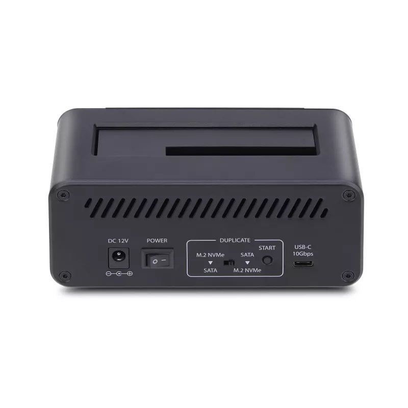StarTech.com M.2 NVMe → 2,5/3,5 col. SATA diskų kopijavimo įrenginys, dviejų lizdų autonominė SSD klonavimo stotelė / disko dokas, dvikryptis NVMe → SATA / SATA → NVMe, iki 27 GB/min, TAA