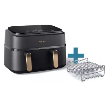 Karšto oro gruzdintuvė Philips 3000 serijos NA352/04 9L 2750W Dvigubas krepšelis