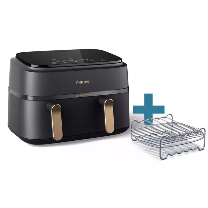 Karšto oro gruzdintuvė Philips 3000 serijos NA352/04 9L 2750W Dvigubas krepšelis