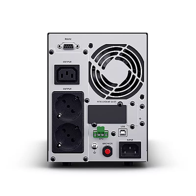 Nepertraukiamo maitinimo šaltinis CYBERPOWER OLS1000EA, internetinė dviguba konversija, 1 kVA/900 W, 3× IEC C13 lizdai, gryna sinusinė banga, LCD, bokštinis