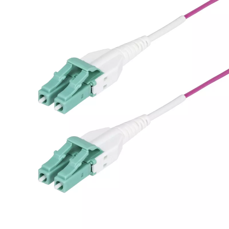 StarTech.com 15m (50ft) LC prie LC (UPC) OM4 daugiamodis šviesolaidinis kabelis, Erika Violet, 50/125µm, 40G/100G, LOMMF/VCSEL, Uniboot šviesolaidinis sujungimo laidas, OFNR stovo klasės