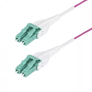 StarTech.com 2 m (6 pėd.) LC į LC (UPC) OM4 daugiamodis šviesolaidinis kabelis, Erika Violet, 50/125 µm, 40G/100G, LOMMF/VCSEL, Uniboot šviesolaidinis jungiamasis laidas, OFNR vertikaliam stovui
