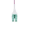 StarTech.com 2 m (6 pėd.) LC į LC (UPC) OM4 daugiamodis šviesolaidinis kabelis, Erika Violet, 50/125 µm, 40G/100G, LOMMF/VCSEL, Uniboot šviesolaidinis jungiamasis laidas, OFNR vertikaliam stovui