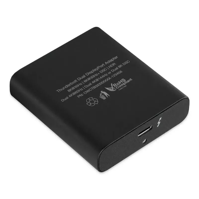 OWC Thunderbolt dviejų DisplayPort adapteris USB grafikos adapteris 7680 x 4320 pikselių juodas