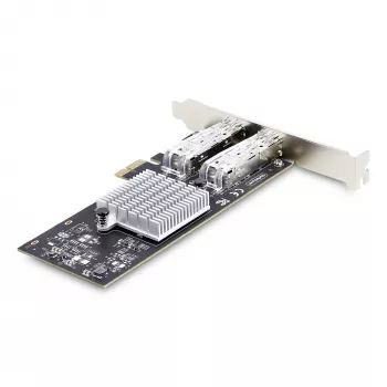 “StarTech.com” 2 prievadų GbE SFP tinklo plokštė, PCIe 2.0 x1, “Intel I350-AM2” 2x 1GbE valdiklis, 1000BASE vario / šviesolaidžio, dviejų prievadų gigabitinio eterneto NIC, staliniams / serverių korpusams – suderinama su “Windows” ir “Linux”