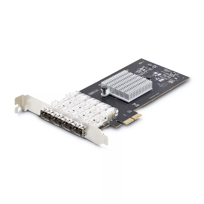 StarTech.com 4 prievadų GbE SFP tinklo plokštė, PCIe 2.0 x2 (suderinama su x4, x8, x16), Intel I350-AM4 4x 1GbE valdiklis, 1000BASE vario / šviesolaidžio, staliniam / serverio keturių prievadų Gigabit Ethernet NIC – Windows ir Linux