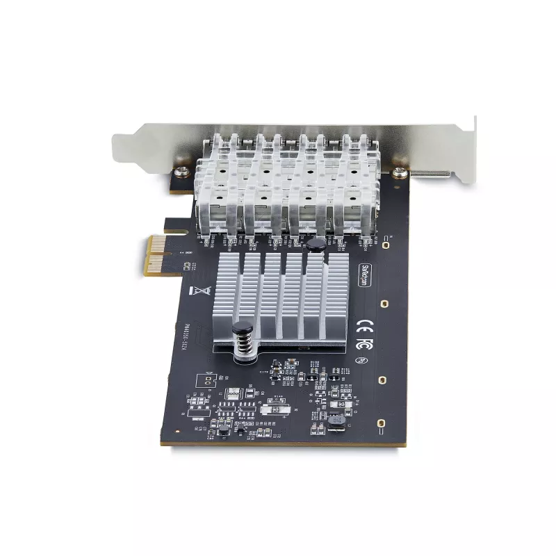 StarTech.com 4 prievadų GbE SFP tinklo plokštė, PCIe 2.0 x2 (suderinama su x4, x8, x16), Intel I350-AM4 4x 1GbE valdiklis, 1000BASE vario / šviesolaidžio, staliniam / serverio keturių prievadų Gigabit Ethernet NIC – Windows ir Linux