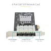 StarTech.com 4 prievadų GbE SFP tinklo plokštė, PCIe 2.0 x2 (suderinama su x4, x8, x16), Intel I350-AM4 4x 1GbE valdiklis, 1000BASE vario / šviesolaidžio, staliniam / serverio keturių prievadų Gigabit Ethernet NIC – Windows ir Linux