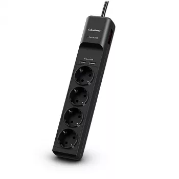CyberPower P0420SUD0-DE apsauga nuo viršįtampių Juoda 4 kintamosios srovės lizdai (-ų) 200–250 V 1,8 m