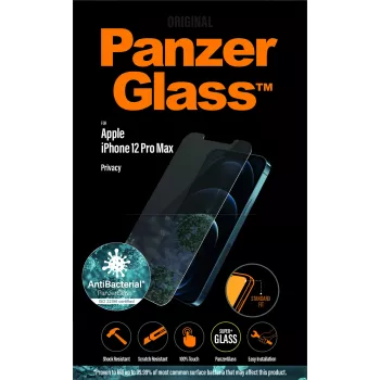 Ekrano apsauga PanzerGlass, skirta Apple iPhone 12 Pro Max, grūdintas stiklas + PET, privatumo filtras, 6,7 col.