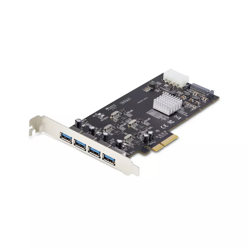 StarTech.com 4 prievadų USB PCIe kortelė, USB 3.2 5 Gbps, PCI Express plėtros kortelė su 4 nepriklausomais USB valdikliais, 4 USB-A prievadai, Windows/macOS/Linux