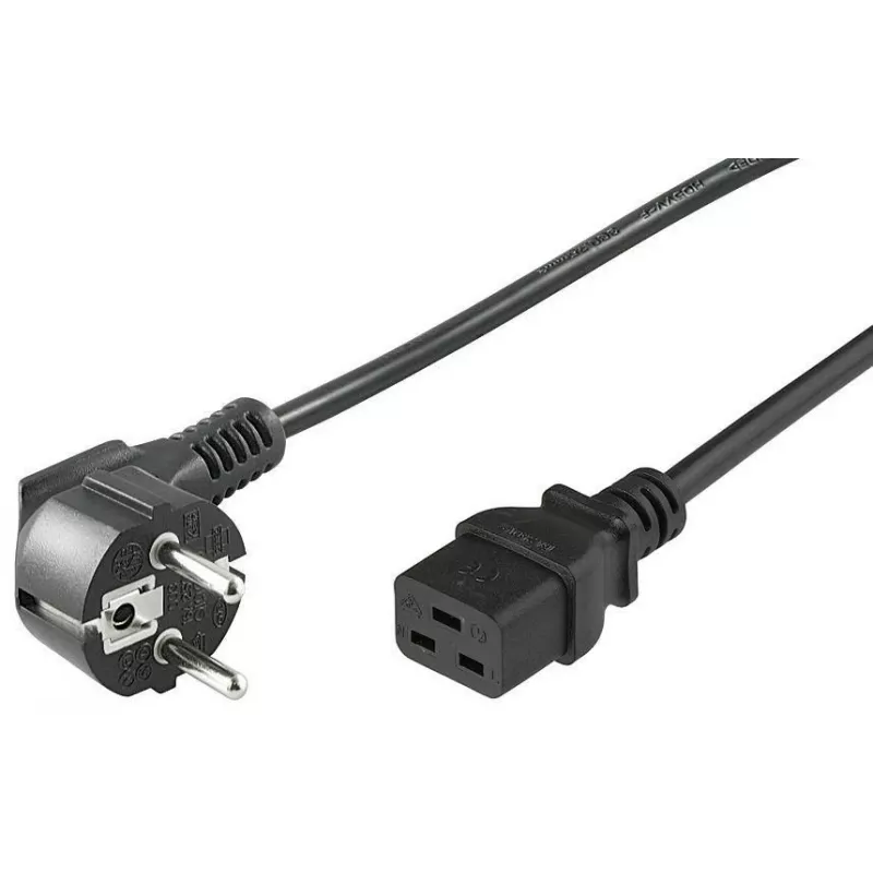 Microconnect PE07719005 maitinimo laidas, juodas, 0,5 m, CEE7/7, C19 mova