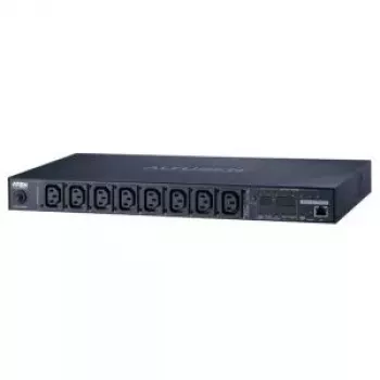 ATEN 1U 10A 8 lizdų perjungiamas + matuojamas PDU + nemokama Eco PDU tvarkytuvės programinė įranga
