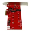 StarTech.com 2x M.2 SATA SSD valdiklio kortelė - PCIe, PCIe, M.2, Pilno aukščio / Žemo profilio, PCI 2.0, Raudona, CE, FCC, TAA