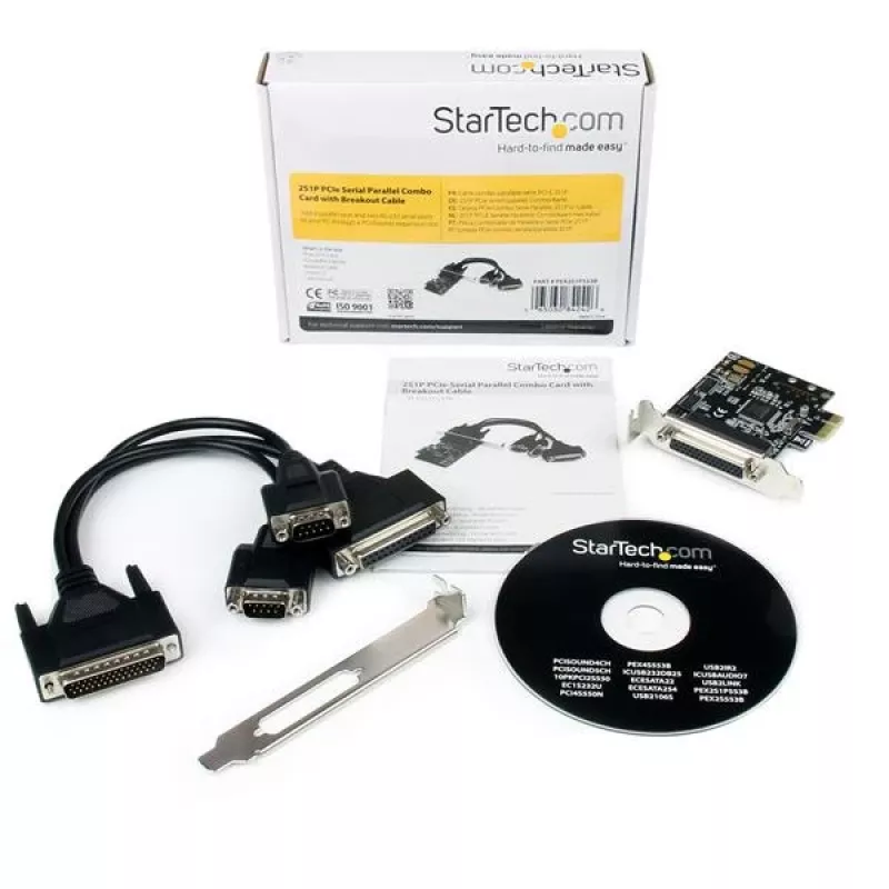 StarTech.com 2S1P PCI Express serijos ir lygiagretusis kombinuotas adapteris su išpjovos kabeliu