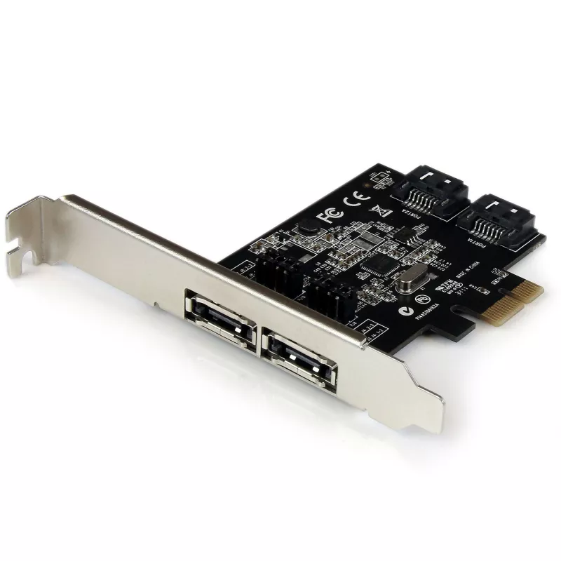 „StarTech.com“ 2 prievadų PCI Express SATA 6 Gbps eSATA valdiklio kortelė – dviejų prievadų PCIe SATA III kortelė – 2 vidiniai / 2 išoriniai