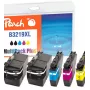 Peach Combi Pack Plus, suderinama su Brother LC-3219XL, Didelės (XL) išeigos, juoda, žydra, purpurinė, geltona, 62 ml, 15 ml, 5 vnt., Kombinuota pakuotė