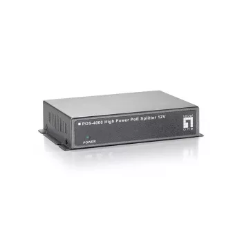 LevelOne Fast Ethernet didelės galios PoE skirstytuvas, 12V DC išvestis