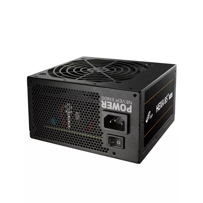 FSP HEXA 85+ PRO 350W maitinimo blokas ATX ATX2.5 juodas, 350 W, 100 - 240 V, 50 - 60 Hz, 5 - 2 A, aktyvus, 85 W