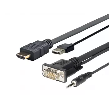 Vivolink PROHDMIMVGA1 vaizdo kabelio adapteris 1 m HDMI+VGA+USB+3.5mm HDMI+VGA (D-Sub) +USB+3.5mm Juoda