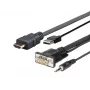 Vivolink PROHDMIMVGA1 vaizdo kabelio adapteris 1 m HDMI+VGA+USB+3.5mm HDMI+VGA (D-Sub) +USB+3.5mm Juoda