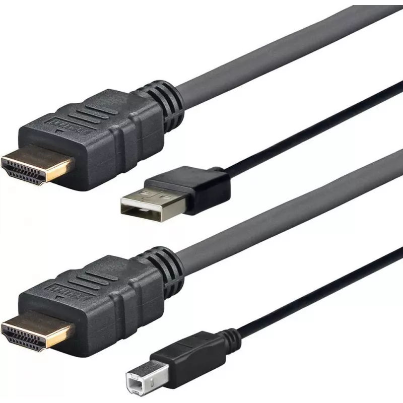 Vivolink PROHDMIUSBAB5AMP vaizdo kabelio adapteris 5 m HDMI + USB A tipo HDMI + USB B tipo juodas