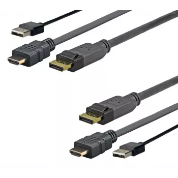 Vivolink PROHDMIUSBDP1 vaizdo kabelio adapteris 1 m DisplayPort HDMI + USB juodas