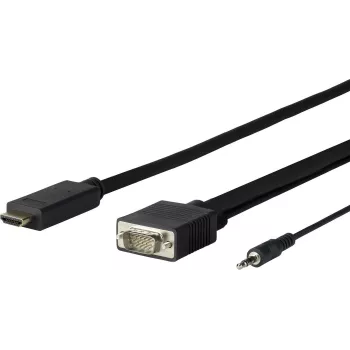 Vivolink PROHDMIVGA5 vaizdo kabelio adapteris 5 m HDMI A tipo (standartinis) VGA (D-Sub) + 3,5 mm juodas