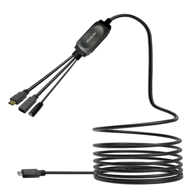 USB-C koncentratorius VivoLink PROUSBCHDMIUSB3-7.5 su HDMI išvestimi ir USB 3.0 prievadais
