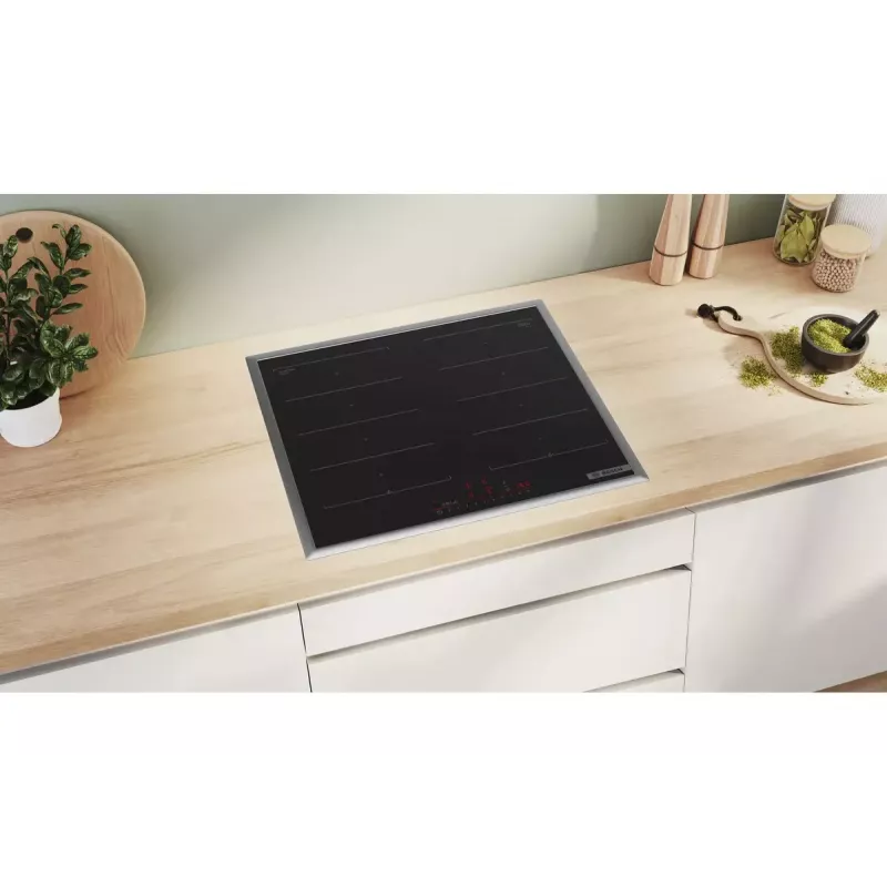 Bosch Serie 6 PXX645HC1E kaitlentė Juoda Integruojama 60 cm Zoninė indukcinė kaitlentė 4 zona (-os)