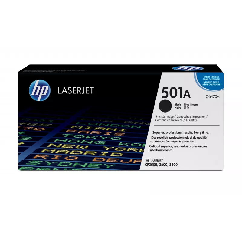 HP 501A juoda Originali LaserJet dažų kasetė, 6000 puslapių, juoda, 1 vnt.