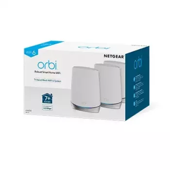 NETGEAR Orbi RBK753 AX4200 WiFi 6 tinklinė sistema Tri-band (2.4 GHz / 5 GHz / 5 GHz) Wi-Fi 6 (802.11ax) Balta 7 vidinės