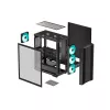 PC korpusas DeepCool CC560 V2 Midi Tower juodas — ATX/microATX, grūdintas stiklas, RGB priekinis apšvietimas, 360 mm priekinis radiatorius, 370 mm GPU