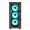 PC korpusas DeepCool CC560 V2 Midi Tower juodas — ATX/microATX, grūdintas stiklas, RGB priekinis apšvietimas, 360 mm priekinis radiatorius, 370 mm GPU