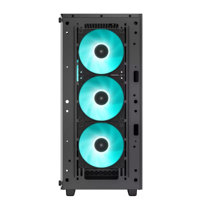 PC korpusas DeepCool CC560 V2 Midi Tower juodas — ATX/microATX, grūdintas stiklas, RGB priekinis apšvietimas, 360 mm priekinis radiatorius, 370 mm GPU