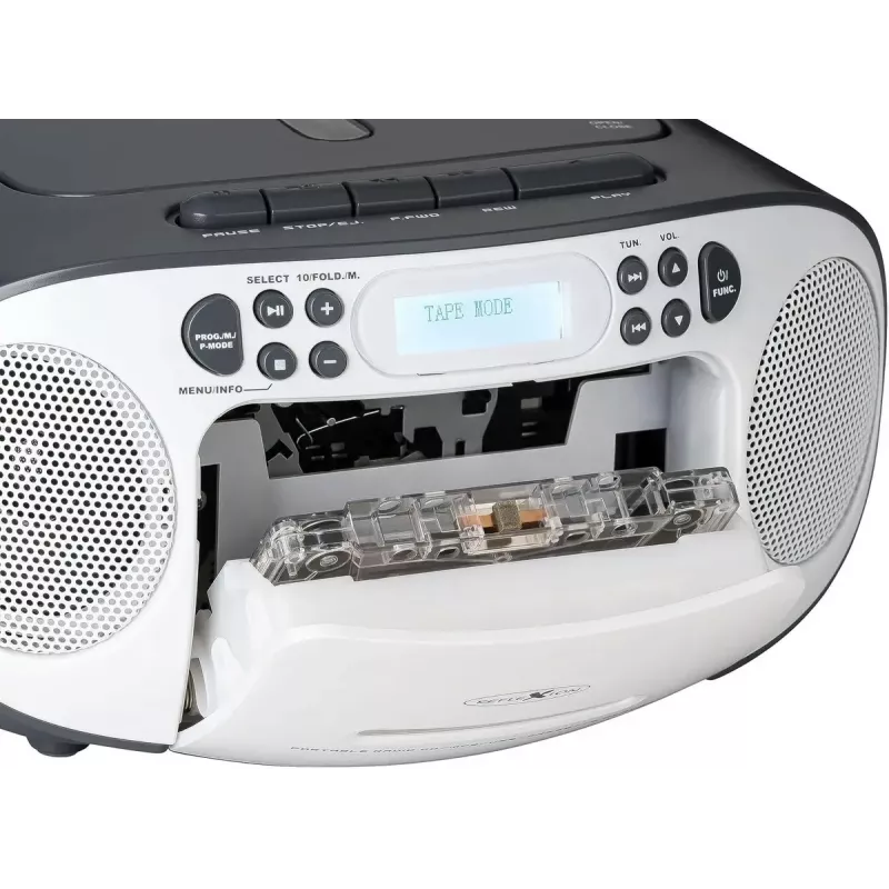 Nešiojama boombox sistema Reflexion RCR2260DAB balta/pilka su DAB+/FM imtuvu ir CD grotuvu