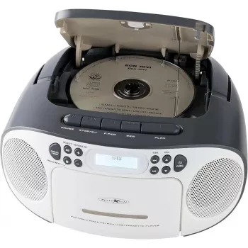 Nešiojama boombox sistema Reflexion RCR2260DAB balta/pilka su DAB+/FM imtuvu ir CD grotuvu