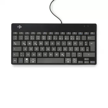 Ergonominė klaviatūra R-Go Tools R-Go Compact Break, kompaktiška klaviatūra su pertraukų programine įranga, QWERTZ (DE), laidinė, juoda