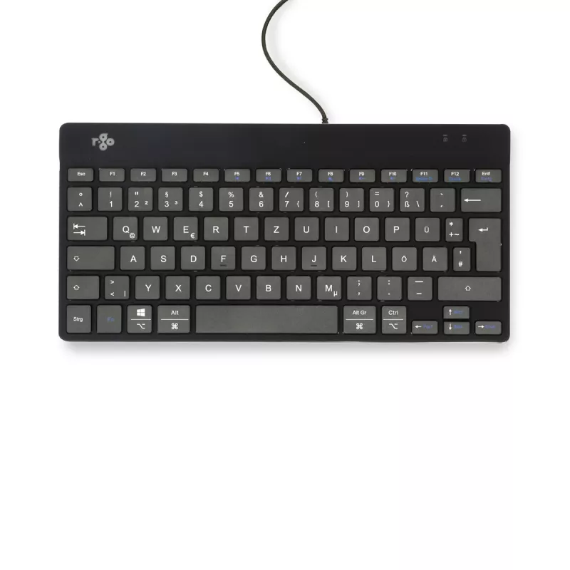 Ergonominė klaviatūra R-Go Tools R-Go Compact Break, kompaktiška klaviatūra su pertraukų programine įranga, QWERTZ (DE), laidinė, juoda