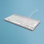 Ergonominė klaviatūra R-Go Tools R-Go Compact Break, kompaktiška klaviatūra su pertraukų programine įranga, QWERTZ (DE), laidinė, balta