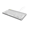 Ergonominė klaviatūra R-Go Tools R-Go Compact Break, kompaktiška klaviatūra su pertraukų programine įranga, QWERTZ (DE), laidinė, balta