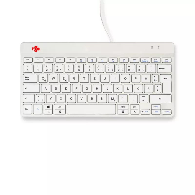 Ergonominė klaviatūra R-Go Tools R-Go Compact Break, kompaktiška klaviatūra su pertraukų programine įranga, QWERTZ (DE), laidinė, balta