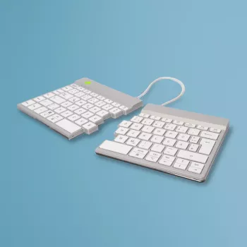 R-Go Tools Ergonominė klaviatūra R-Go Split Break su pertraukų programine įranga, ergonomiška padalinta klaviatūra, QWERTZ (DE), Bluetooth, balta
