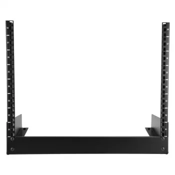 StarTech.com 2 stulpų 8U stalinis serverio stovas, mažas atviras rėmas 19 colių kompiuterio stovas, kompaktiškas tinklo stovas AV / studijos / duomenų / IT įrangai - laisvai stovintis dviejų stulpų namų / biuro stovas